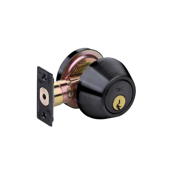 Remington Tell Manufacturing DB 2051 Matte Black Steel Entry Knob and Single Cylinder Deadbolt CL102906 - main